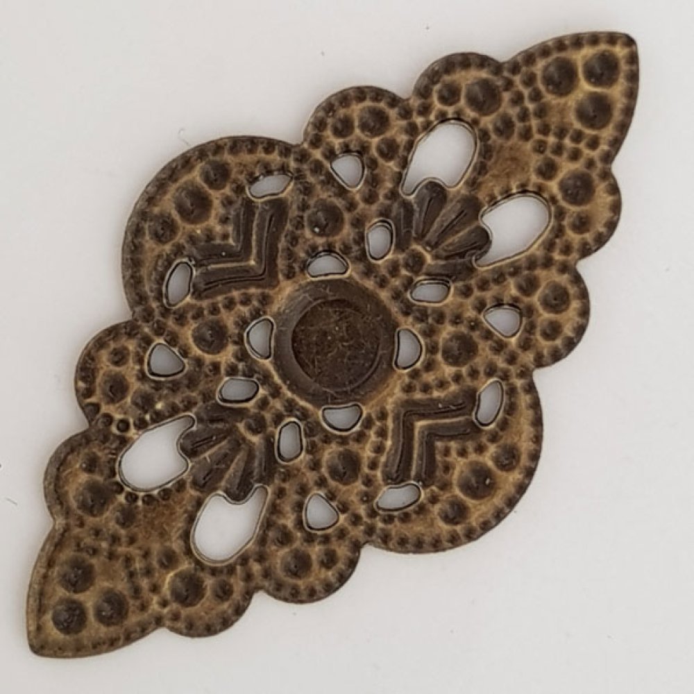Flower Charm Metal N°097 Bronseinngravering