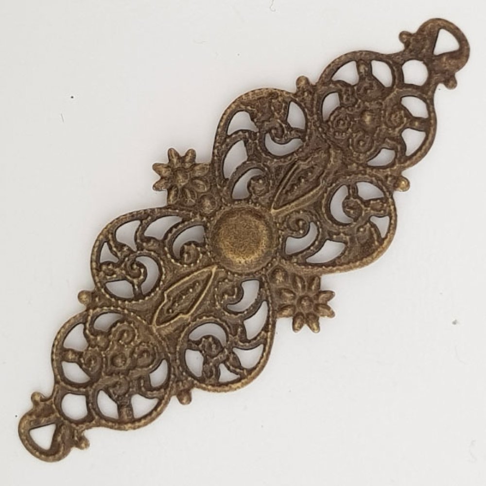 Flower Charm Metal N°098 Bronseinngravering