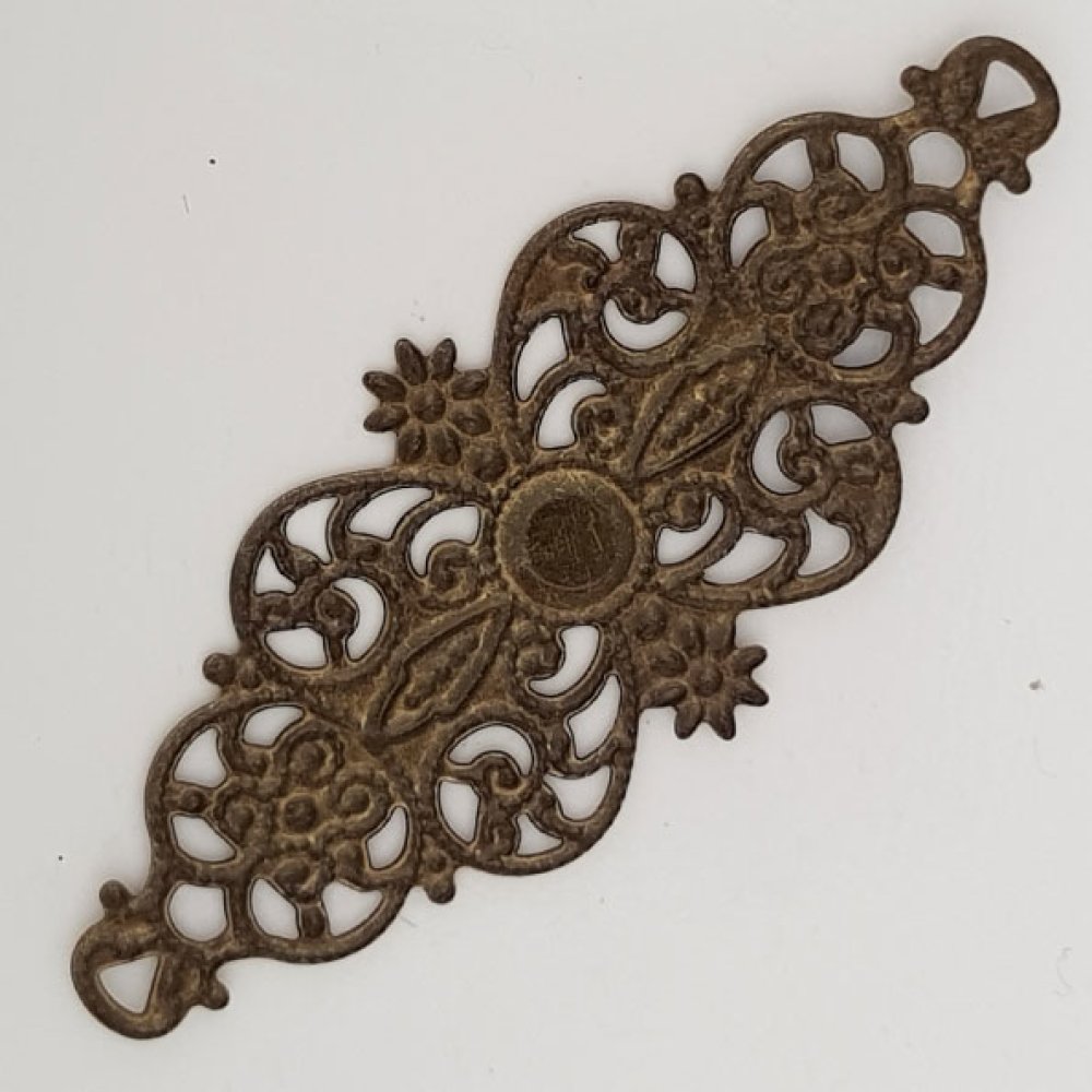 Flower Charm Metal N°098 Bronseinngravering