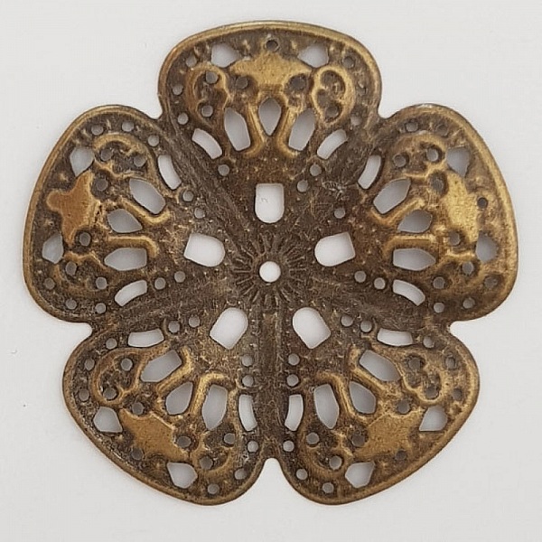 Flower Charm Metal N&deg;099 Bronseinngravering