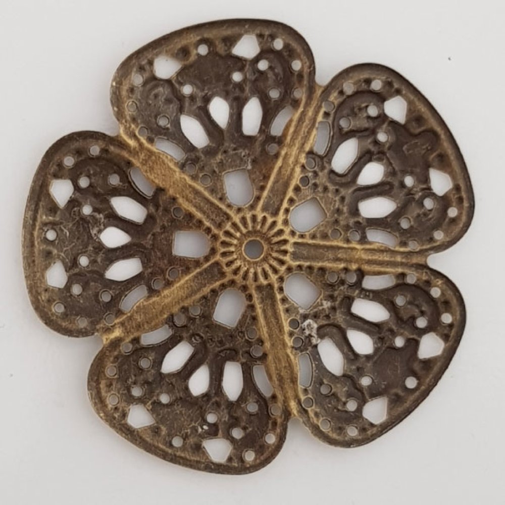 Flower Charm Metal N°099 Bronseinngravering