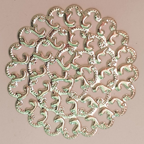 Breloque Fleur M&eacute;tal N&deg;102 Estampe Argent