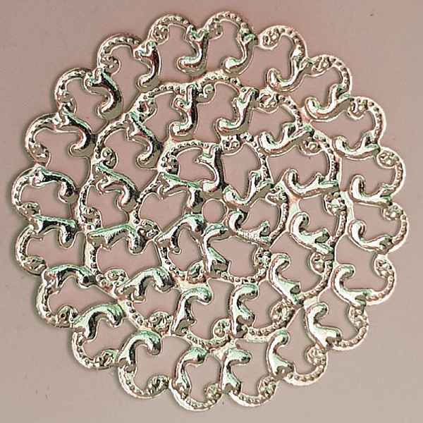 Breloque Fleur M&eacute;tal N&deg;102 Estampe Argent