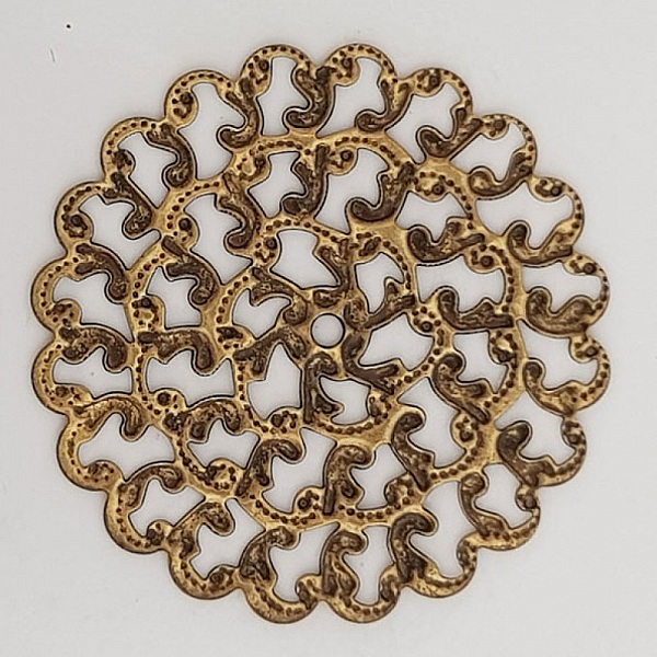 Breloque Fleur M&eacute;tal N&deg;102 Estampe Bronze