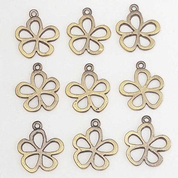 Flower Charm Metal N&deg;116 Bronse