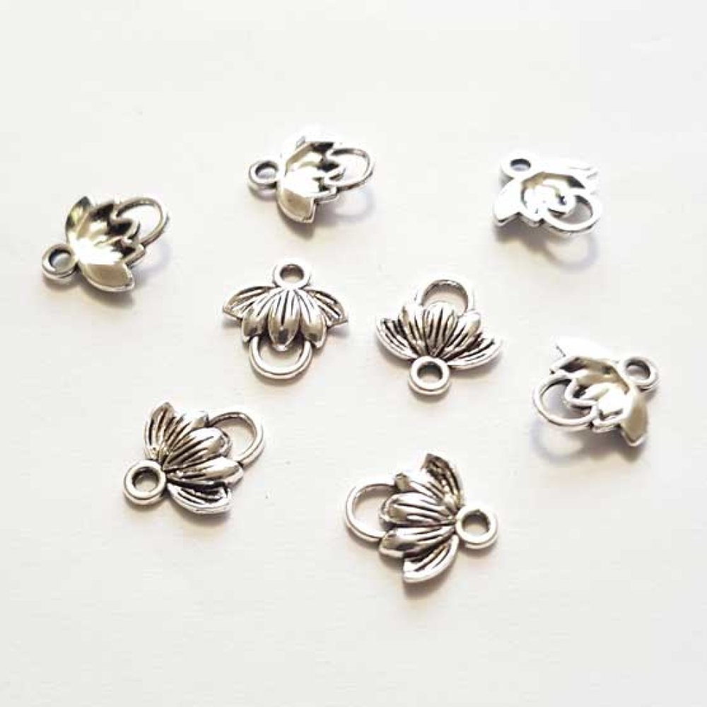 Flower Charm Metal N°120 x 10 stykker Sølv