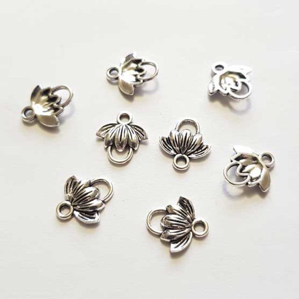 Flower Charm Metal N°120 x 10 stykker Sølv