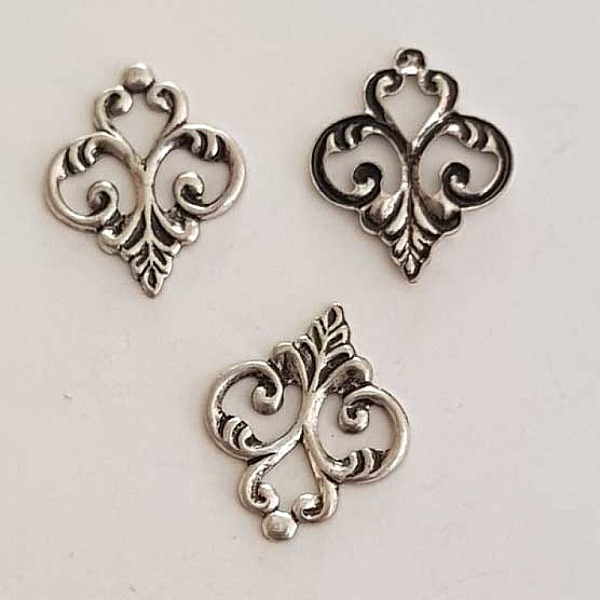 Breloque Fleur M&eacute;tal N&deg;156 Argent