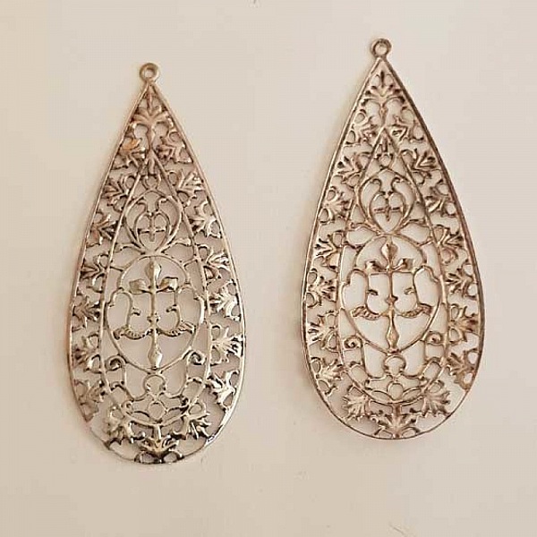 Breloque Fleur M&eacute;tal N&deg;173 Argent