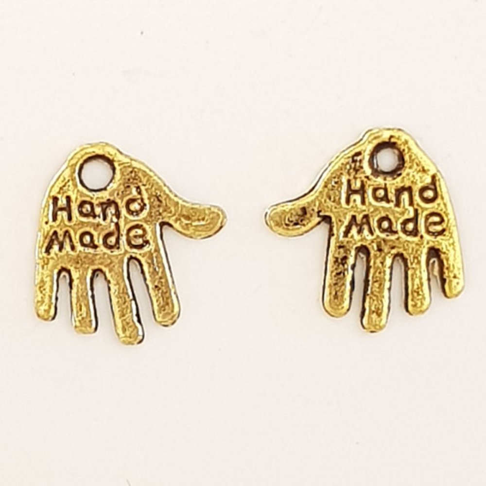 Hånd charm "MADE HAND" N°01 Gull
