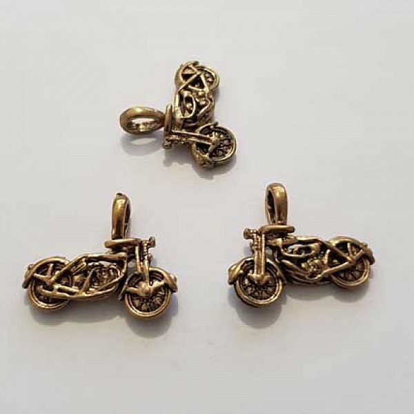 Breloque Moto N&deg;03 Dor&eacute; Vieilli