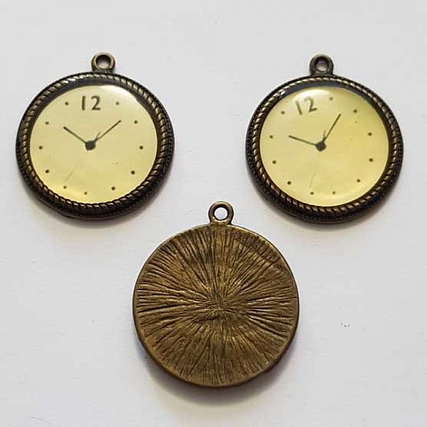 Breloque M&eacute;canisme Horloge N&deg;17 Bronze