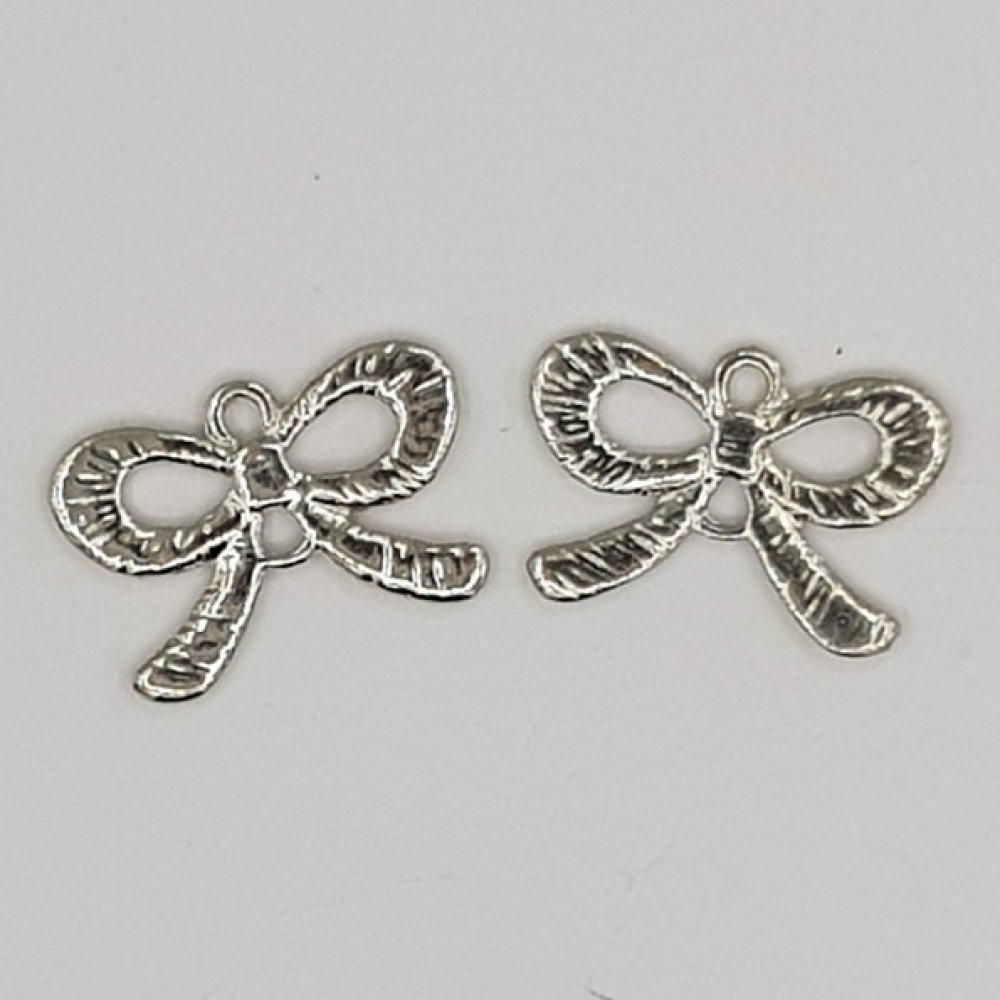 Sølv sløyfe charm nr. 23 metall sløyfe charm
