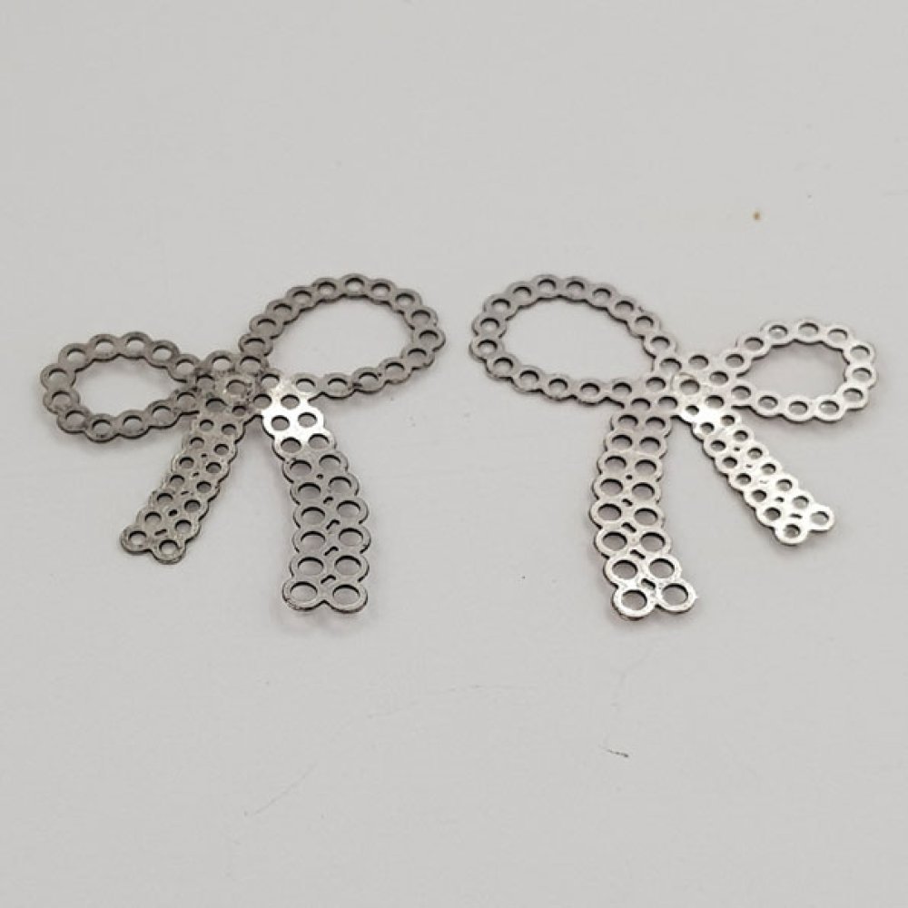 Sølv sløyfe charm nr. 24 metall sløyfe charm