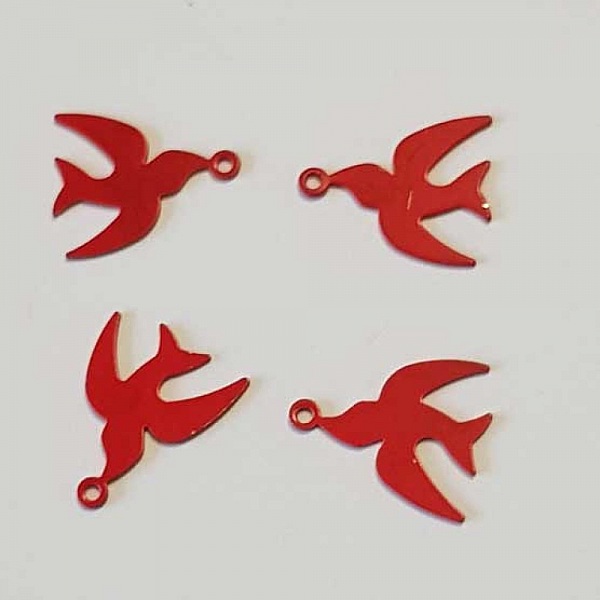 Breloque Oiseau N&deg;04 Rouge