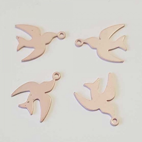 Breloque Oiseaux N&deg;04 Rose