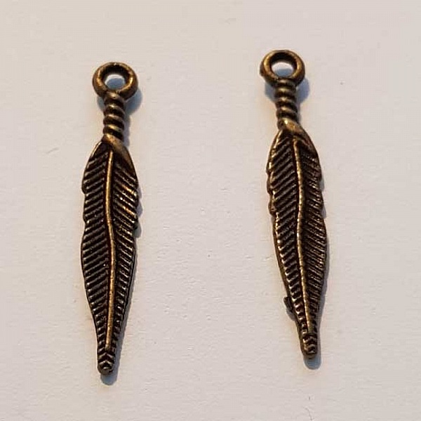 Breloque Plume N&deg;03 Bronze