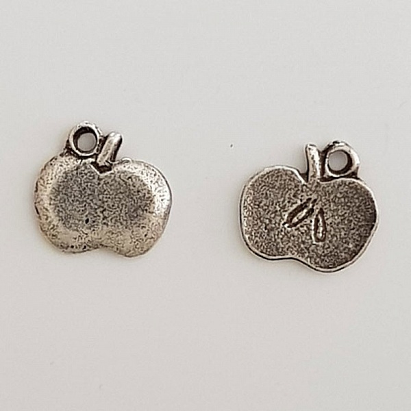 Charm Apple Metal Silver N&deg;02 kj&oslash;kken x 10 stk.