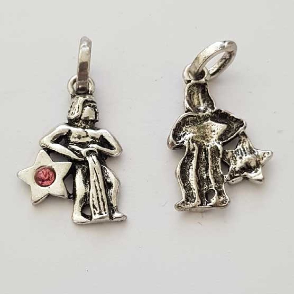 Vannmannen Stjernetegn Charm Sølv Metall N°03 med rhinestones