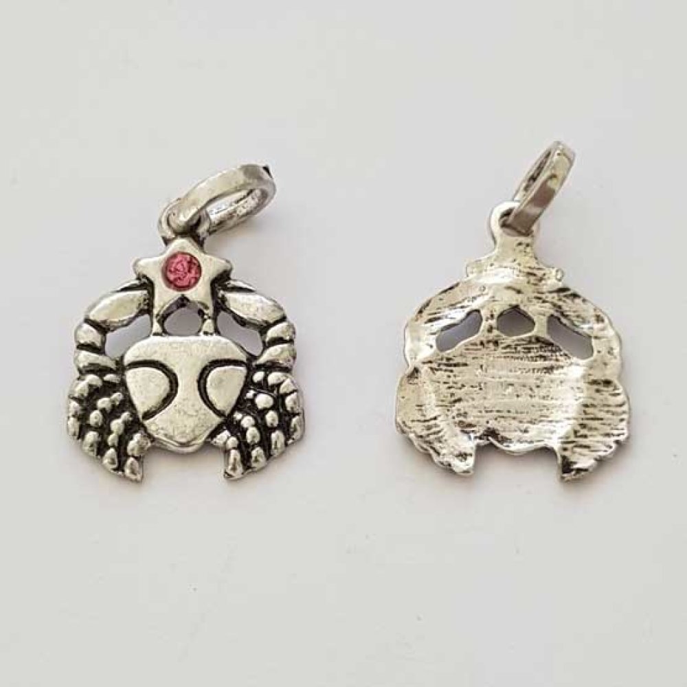 Stjernetegn charm Cancer Silver Metal N°03 med rhinestones
