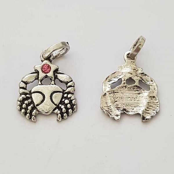 Stjernetegn charm Cancer Silver Metal N&deg;03 med rhinestones