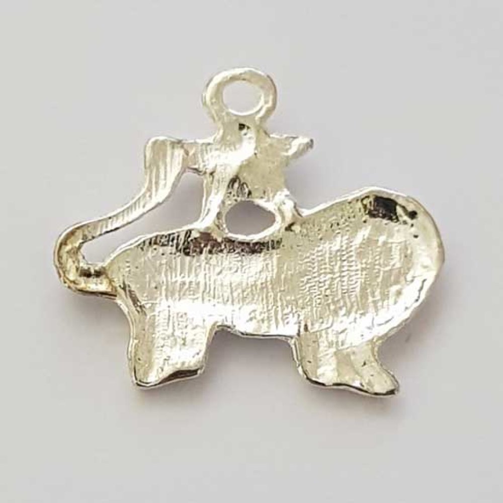 Stjernetegn charm Leo Silver Metal N°04 med rhinestones