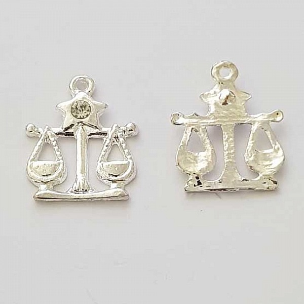 Stjernetegn charm Libra Silver Metal N&deg;04 med strass