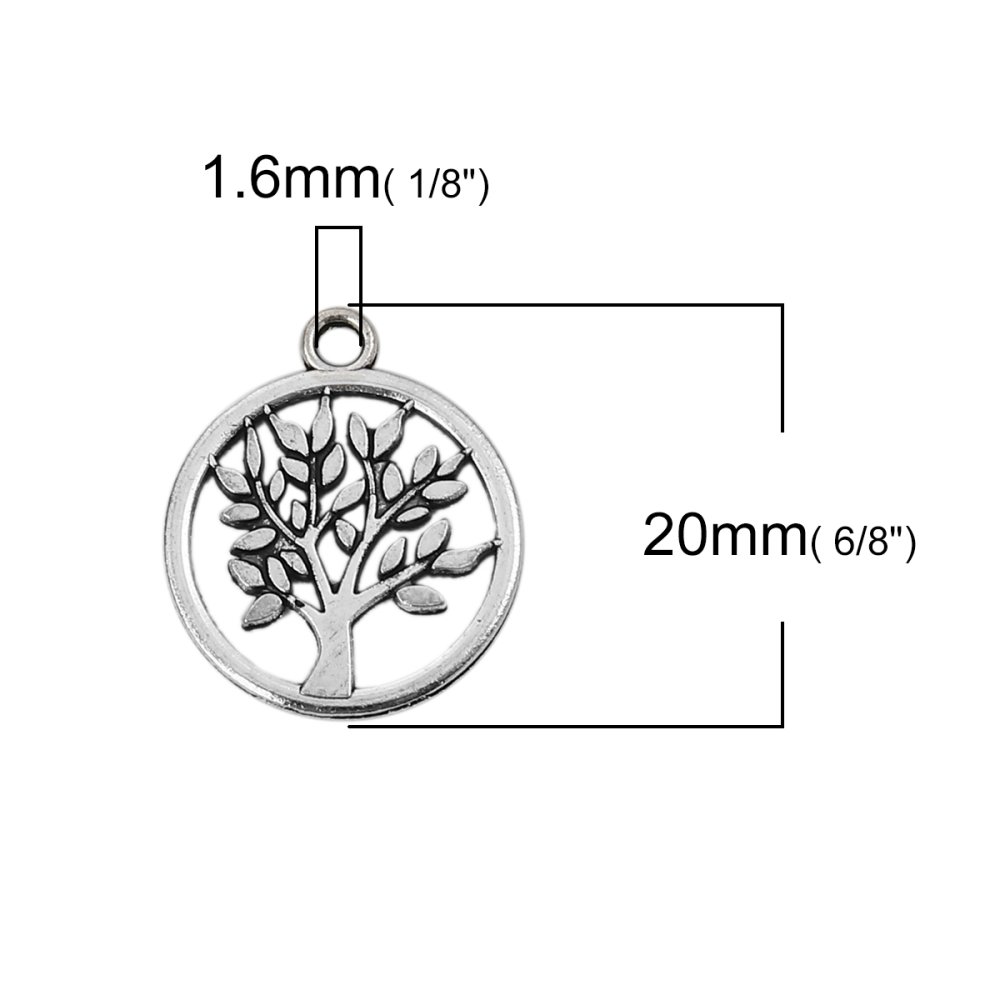 Livets tre i sølv amulett N°02