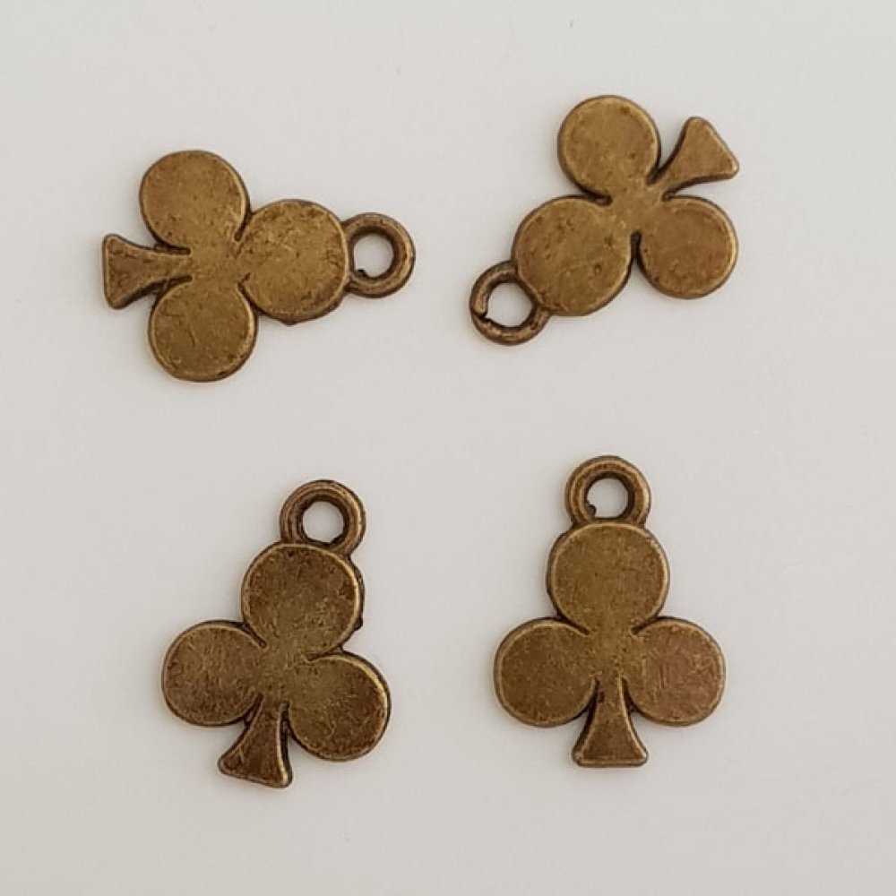 Kort charm kløver N°03 bronse