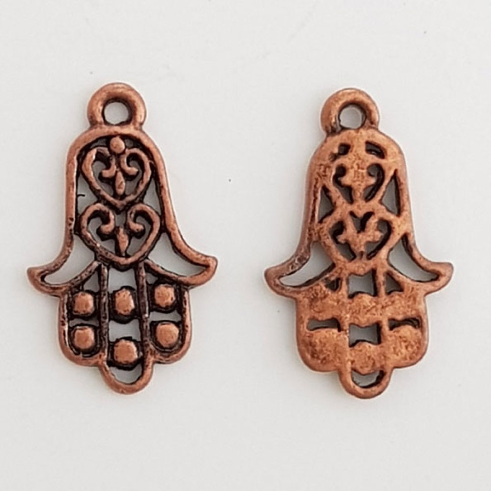 Hamsa hånd amulett N°02 Bronse