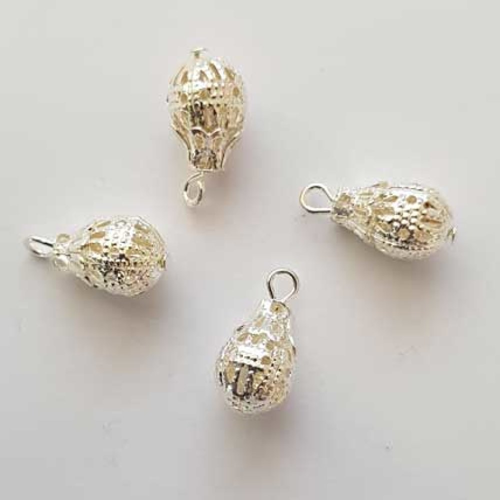 Sølv gjennombrutt dråpe amulett N°01-01