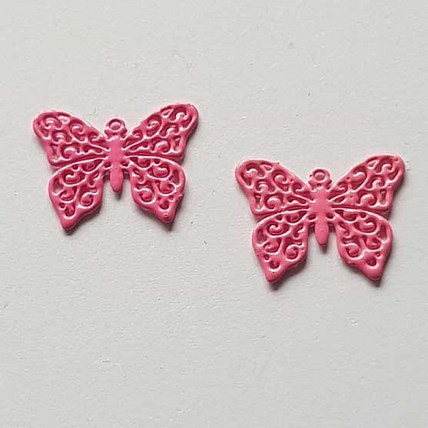 Breloque papillon N&deg;19 Rose 13 x 16 mm