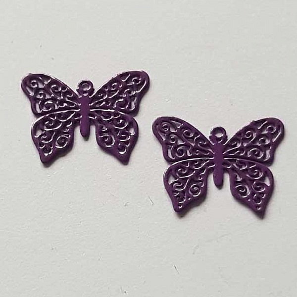 Breloque papillon N&deg;19 Violet 13 x 16 mm