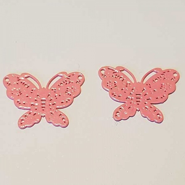 Breloque papillon N&deg;21 Rose 15 x 20 mm