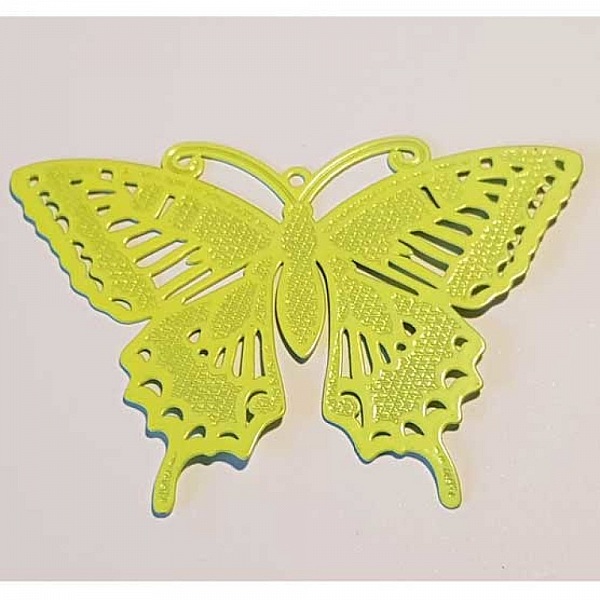 Breloque papillon N&deg;23 Jaune 71 x 50 mm