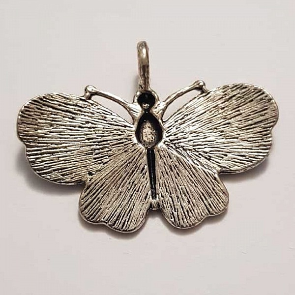 Breloque papillon N&deg;33 Argent 32 x 42 mm