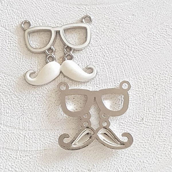 Breloque pendentif Moustache N&deg;24 Blanc