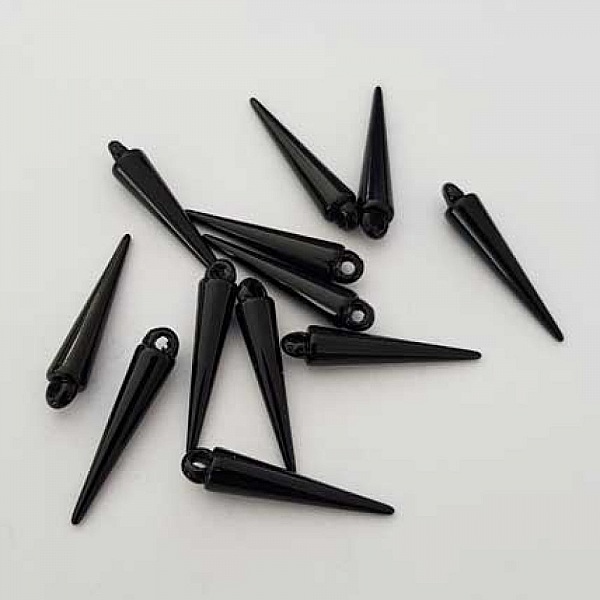 Breloque pic c&ocirc;ne clou noir 23 mm 01