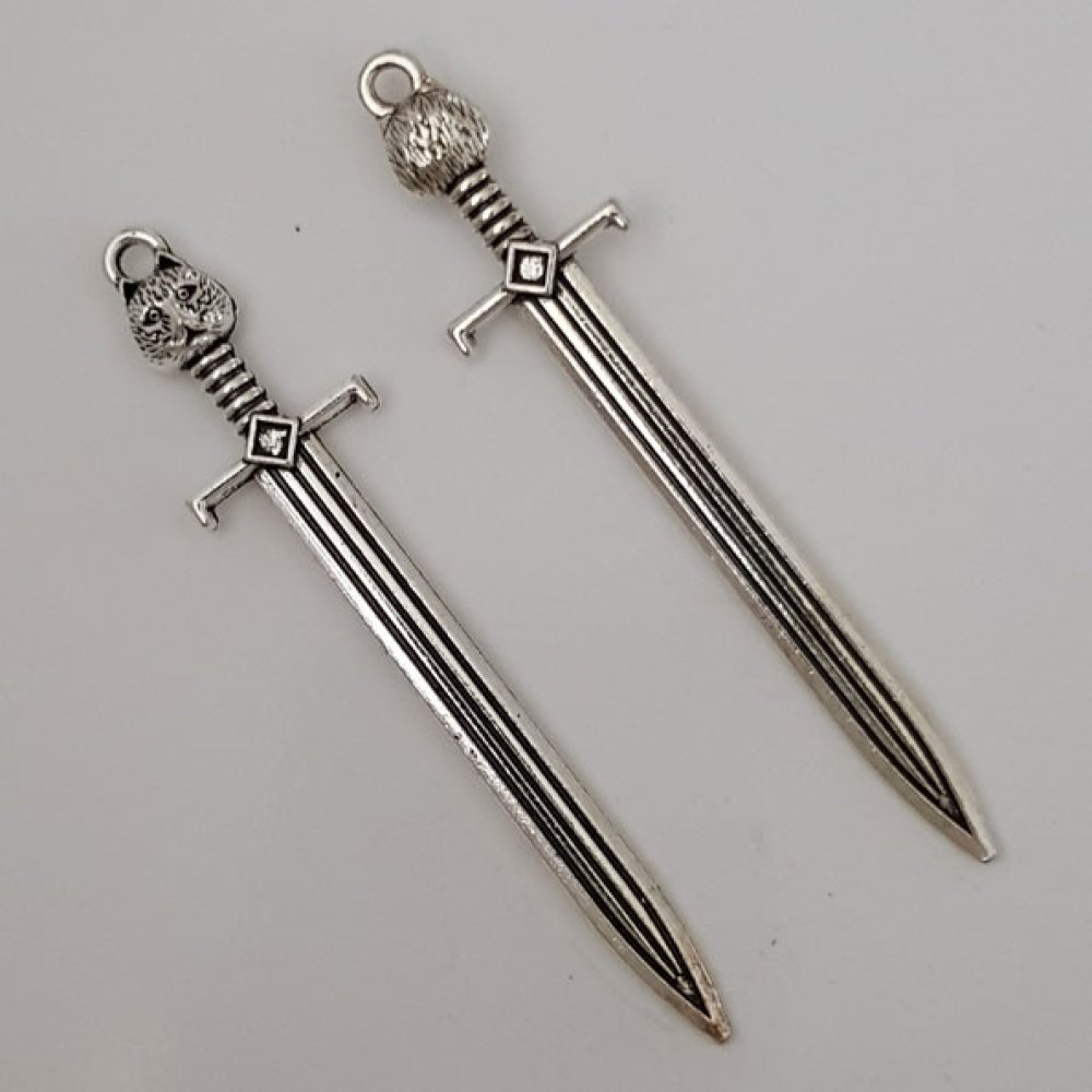 Charm sverd krigsøks N°02 Sølv
