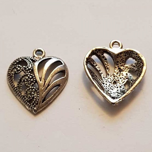 Breloques C&oelig;ur N&deg;58 Argent