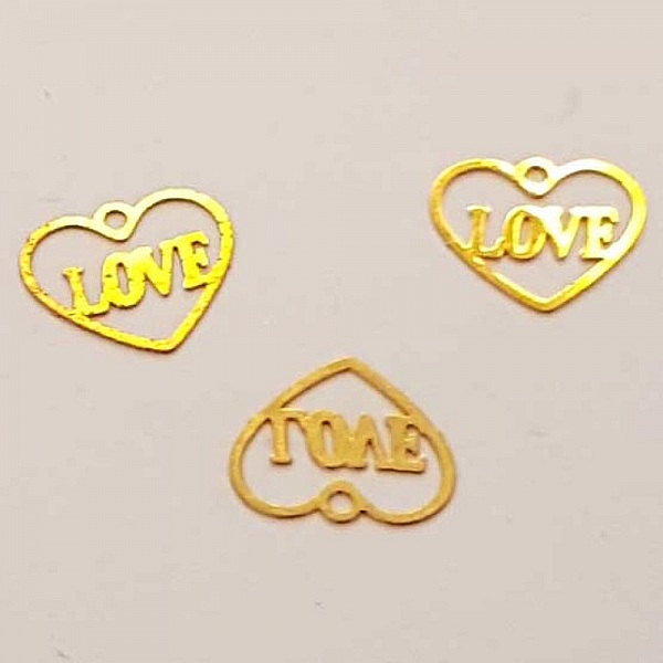 Breloques C&oelig;ur N&deg;87 C&oelig;ur Dor&eacute; Love