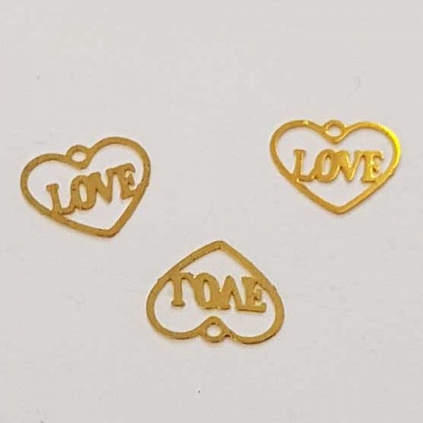 Breloques C&oelig;ur N&deg;87 C&oelig;ur Dor&eacute; Love