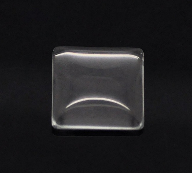 Cabochon Square 15 x 15 mm i klart burrglass N&deg;26