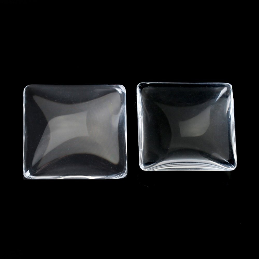 Cabochon Square 20 x 20 mm i klart burrglass N°27