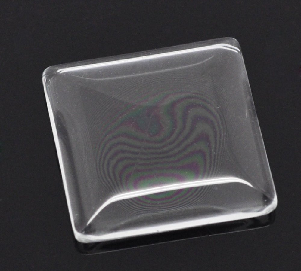Cabochon Square 25 x 25 mm i klart burrglass N°28