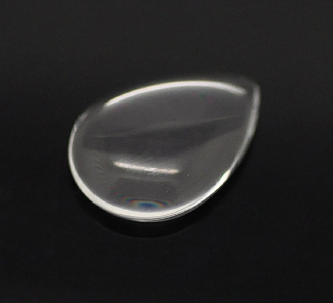 Cabochon dr&aring;pe 13 x 18 mm i klart burrglass N&deg;24