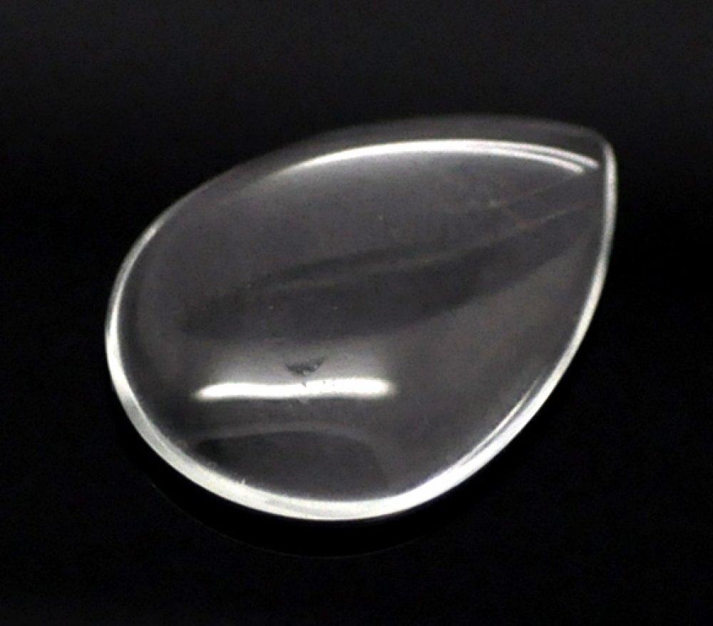 Cabochon dråpe 18 x 25 mm i klart burrglass N°25