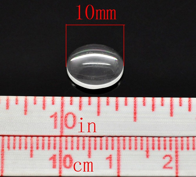 Cabochon Oval 08 x 10 mm i klart burrglass N&deg;15 per 2 stk.