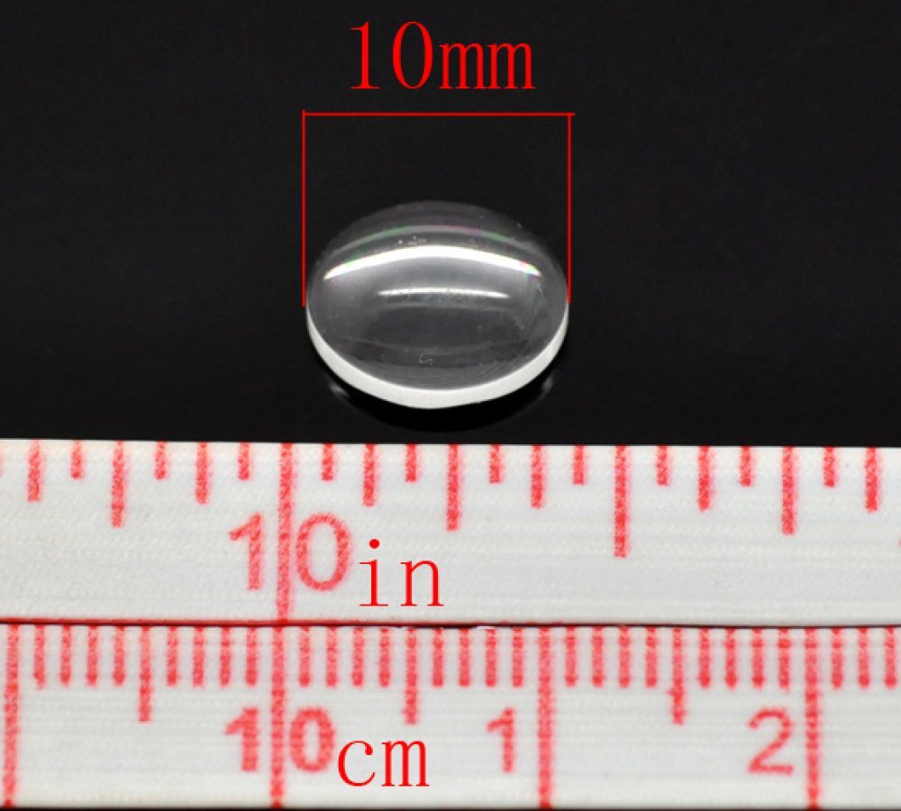 Cabochon Oval 08 x 10 mm i klart burrglass N°15 per 2 stk.
