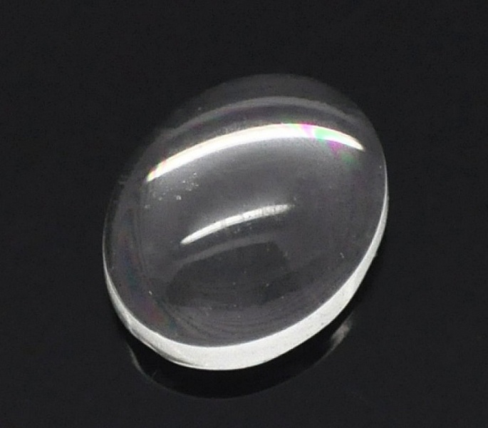 Cabochon Oval 08 x 10 mm i klart burrglass N&deg;15 per 2 stk.